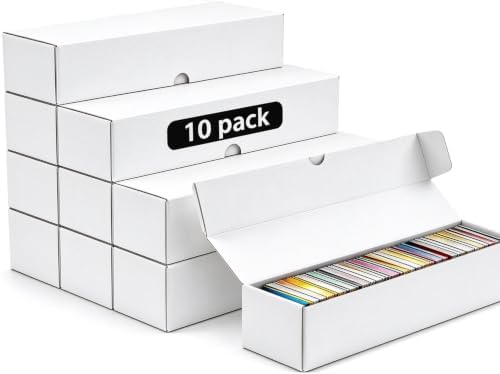 Trading Card Storage Box 10-Pack, 1000 Count Heavy Duty Corrugated Cardboard Box - Bulk Organizer for TCG, MTG,Sports & Collectible Cards, 12.8 INCH Horizontal