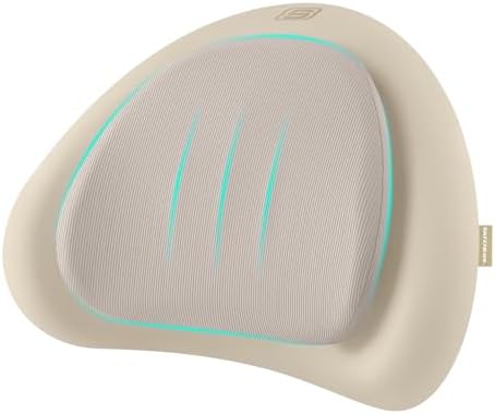 Skechers Lumbar Pillow Premium Memory Foam, Double-Layer-Office Chair Cushion for Tailbone Pain Relief,Butt Pillow for Office Chair,Car seat Cushion,Long Sitting Office Workers,and Car Drivers,Beige