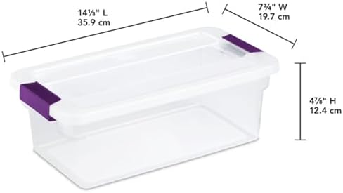 ClearView Latch Boxes, Storage Bins with Lids, 6 Quart, 12-Pack