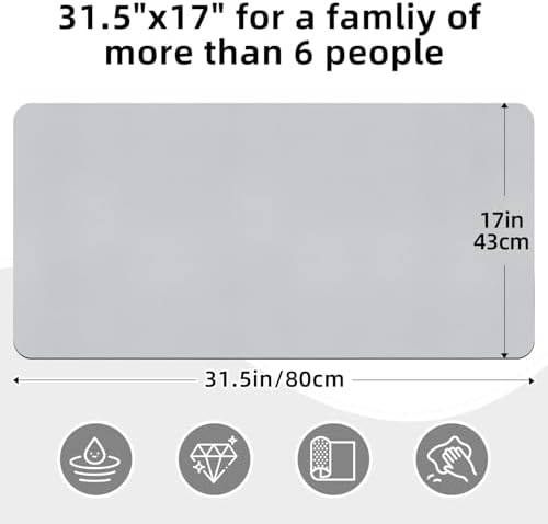 Extra Large Dish Drying Mat for Kitchen, 31.5"x17", Light Grey