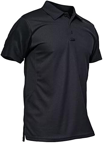 Men's Polo Shirt Quick Dry Performance Short Sleeve Tactical Shirts Pique Jersey Golf Shirt