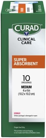 Super Absorbent Wound Pad, Medium, 4" x 4", 10 Count, 3 Pack