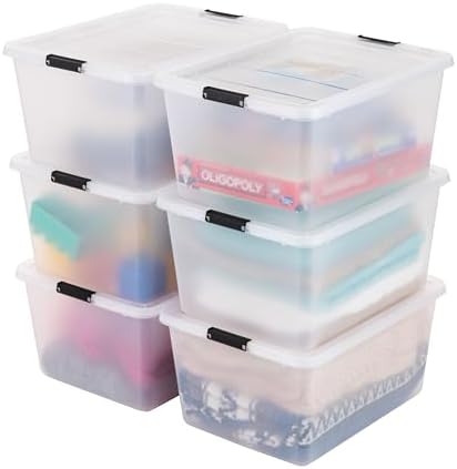 6-Pack 32.5 Quart Clip Box with Latching Lid