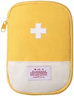 Red First Aid Bag Empty 1st Aid Bag Section Dividers Medical Travel Case Emergency First Responder Storage Compact Medicine Bag for Car Home Office Kitchen Sport Outdoors (Yellow)