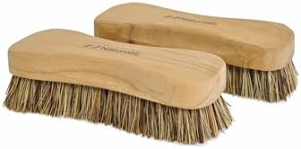 All-Natural Wooden Scrub Brush Set | Wooden Handle | Palmyra Bristle Brush for Cleaning | Eco Friendly Cleaning Products | Scrub Brush Set of 2