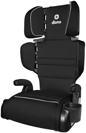 Diono Connect3 R 2-in-1 High Back Booster, Slim Fit 3-Across in Many Mid-Sized Sedans and SUVs, for Children from 40-120 lbs., Lightweight with Cupholder, Black Storm