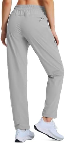 Women's Lightweight Hiking Cargo Safari Pants with Zipper Pockets