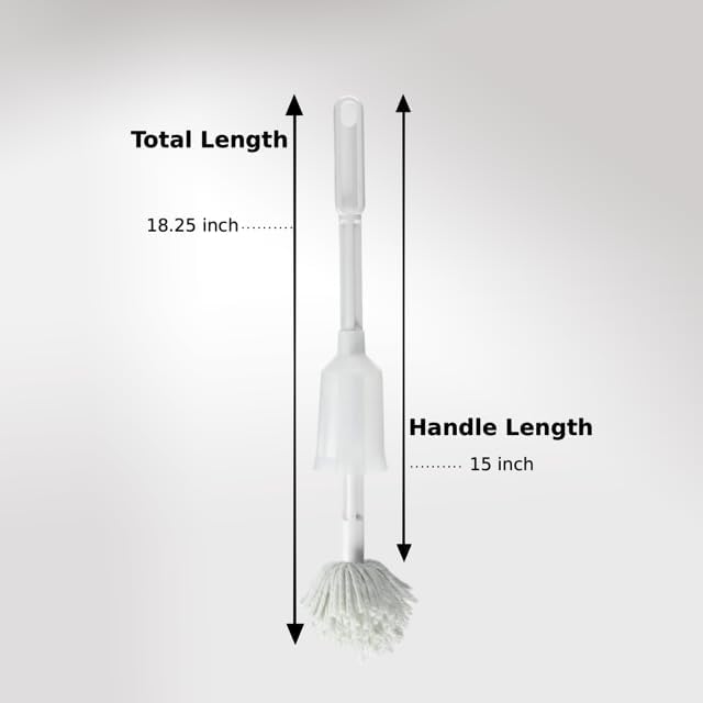 Toilet Bowl Cleaner Brush – Antimicrobial Toilet Swab with Soft Non-Scratch Head, Long Handle, Deep Cleaning Under Rim (Pack of 1)