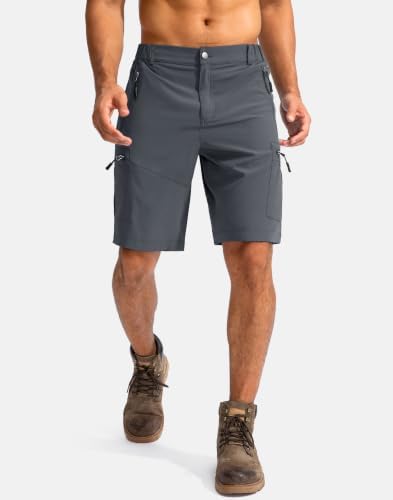 Men's Hiking Cargo Shorts 9"/7"/11" Lightweight Outdoor Shorts for Men Trip Golf Camping Casual with 5 Zipper Pockets