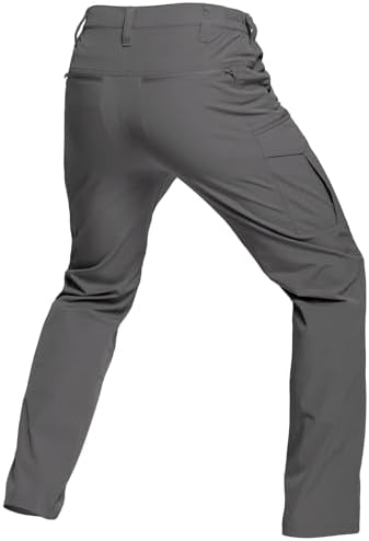 Men's Quick Dry Tactical Hiking Pants Flex Water Resistant Lightweight Outdoor Fishing Cargo Work Pants 9 Pockets