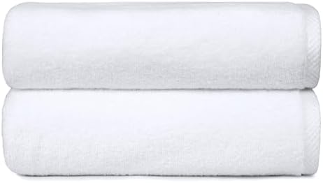 2-Piece Quick-Dry Oversize Bath Towel, 100% Cotton, 54" x 30", White