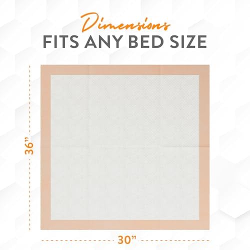 XL Super Absorbent Bed Pads for Chronic Incontinence 30 x 36 Ultra Thick 100 Grams | Bed Pads Disposable Adult Elderly Care | Chucks Disposable Underpads for Incontinence (50 Count)