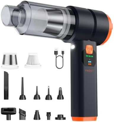 Portable Cordless Car Vacuum,4-in-1 Handheld Cordless Vacuum with 30000Pa Suction,130000 RPM,6800mAh Battery,10 Nozzles,Rubber Paint Material for Car,Home,Birthday Gifts for Men Dad Husband(Star Black