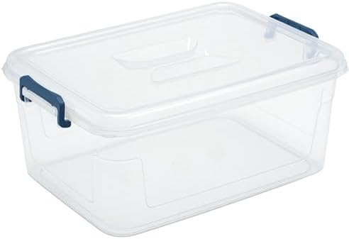 Plastic Storage Bins with Lids, Clear Stackable Storage Containers - 21 Qt