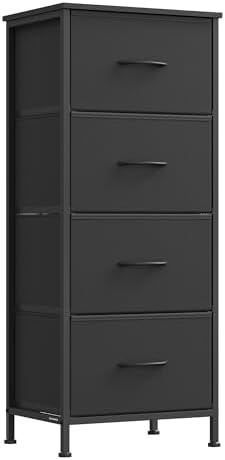 Dresser for Bedroom, Tall Dresser with 4 Fabric Drawers