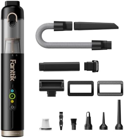 Slim V10 Ultra Cordless Car Vacuum, 4-in-1 Portable Mini Vacuum with 19kPa Suction, Freely Combinable Accessories, 2 Suction Modes, Handheld Vac for Car, Small Jobs, Keyboard, Office (Black)