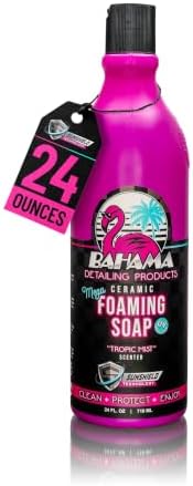 Bahama Detailing Ceramic Exterior Car Wash – SiO2-Infused Car Shampoo for Deep Shine, Concentrated to use in cannon or bucket, Streak-Free Foam Soap, Paint Safe Formula for Cars, Trucks & SUVs