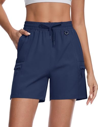 Women's 5" Hiking Cargo Shorts Lightweight UPF 50+ Quick Dry Athletic Shorts with Pockets Golf Outdoor Summer
