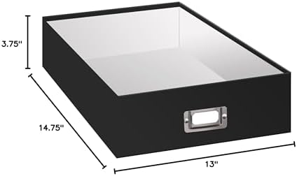 Pioneer Jumbo Scrapbook Storage Box, Black, 14.75 Inch x 13 Inch x 3.75 Inch