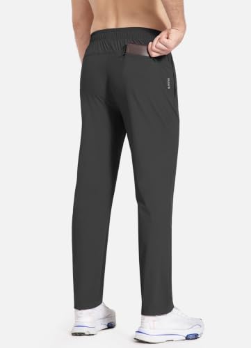 Men's Lightweight Running Workout Pants Quick Dry with 3 Pockets