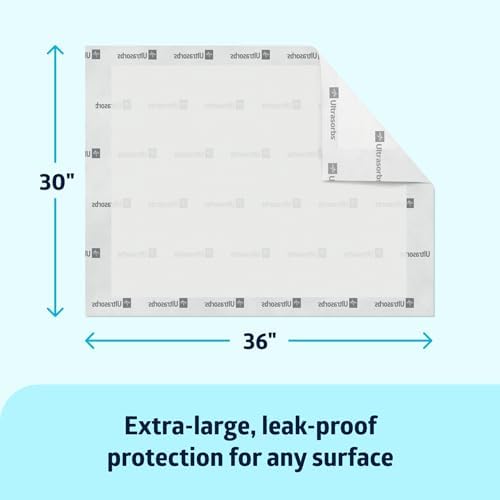 Ultrasorbs Drypads, 30" x 36", 25 Count, Super Absorbent Disposable Bed Pads, Large Incontinence Bed Pads, Chucks Protective Underpads, 10 Times More Absorbent, For Adults, Elderly