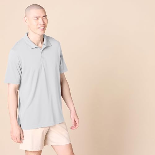 Men's Regular Fit Golf Polo Shirt, Moisture-Wicking Quick Dry, Recycled Polyester, Short Sleeve