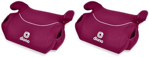 Diono Solana, No Latch, Pack of 2 Backless Booster Car Seats, Lightweight, Machine Washable Covers, Cup Holders, Pink