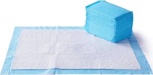 Super Absorbent Dog and Puppy Potty Pads, Leak-Proof 5-Layer Design with Quick-Dry Surface for Housebreaking, Heavy Duty Absorbency, X-Large, 28 x 34 Inch, Blue & White, 25-Pack