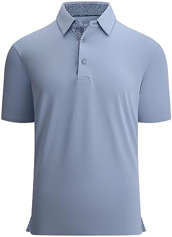 Mens Golf Shirt Quick-Dry Solid Short Sleeve Polo Shirts