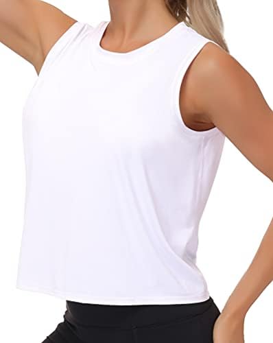Ice Silk Workout Tops for Women Quick Dry Muscle Gym Running Shirts Sleeveless Flowy Yoga Tank Tops
