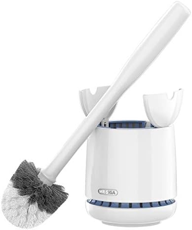 Toilet Bowl Brush and Holder, Sturdy Long Handle, White, 1 Pack