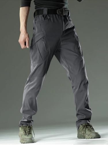 Men's Water Resistant Tactical Cargo Pants Multi-Pocket(No Belt)