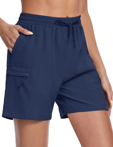 Women's 5" Hiking Cargo Shorts Lightweight UPF 50+ Quick Dry Athletic Shorts with Pockets Golf Outdoor Summer