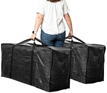 68.5 GAL 2 Pack XXL Jumbo Extra Large Heavy Duty Stronger Handles Storage Bags Moving Totes Zippered Reusable Wrap Around Handle Storage Totes