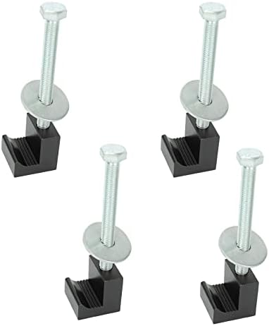 Truck Tool Box Tie Downs Aluminum J Hook Crossover,Easy Mount 4 Pack-Black,Universal Fit Pick Up Truck Tool Box Mounting Kit