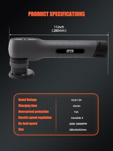 Cordless Mini Polisher, 12V Cordless Polisher for Detailed Polishing, Cordless Car Buffer Polisher, RO&DA Buffer Polisher with Mini Polishing Pads and Wool Pads for Polishing, Sanding, Cleaning