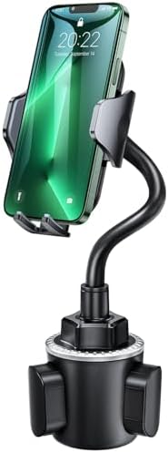 Military-Grade Cup Holder Phone Holder, [Solidest Metal Gooseneck] Universal Cup Phone Holders for Your Car Truck Golf, 360° Adjustable Cup Holder Cell Phone Mount for iPhone Samsung Google