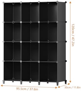 Closet Organizers and Storage, 12 Cube Storage Organizer, Black