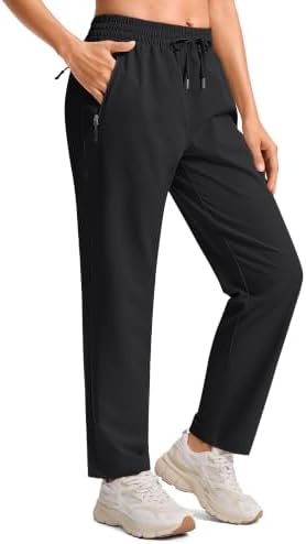 Women's Lightweight Hiking Pants Quick-Dry Breathable Outdoor Travel Sweatpants with Zipper Pockets for Casual