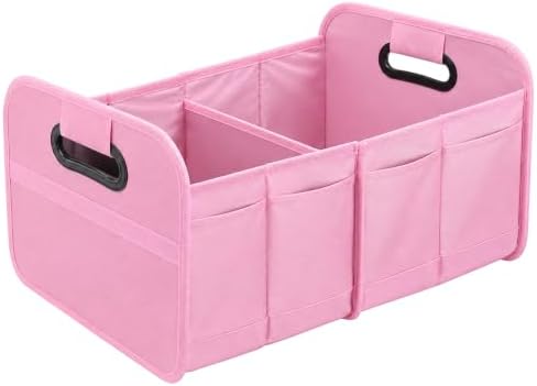 Car Trunk Organizer, Foldable Cargo Storage Bin, 35L, Pink