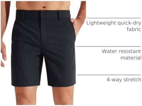 Men's Golf Shorts 7"/9" Casual Flat Front Hybrid Dress Shorts