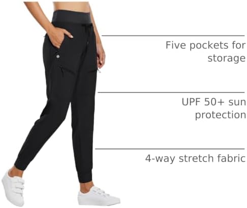 Women's Lightweight Hiking Pants with 5 Zippered Pockets