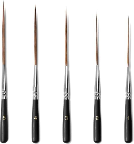 5-Piece Ox Ear Hair Long Liner Brush Set - Black