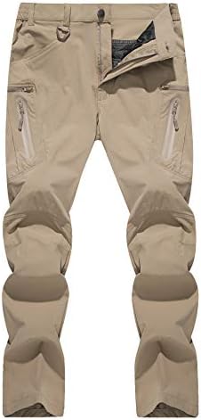 Men's Lightweight Hiking Tactical Pants Waterproof Quick Dry Cargo Work Rain Outdoor Pants 8 Pockets