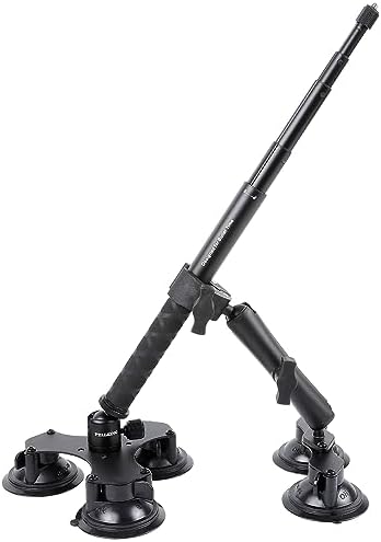 Suction Car Mount for Insta360 x5,x4, x3, x2, x,One RS,R Compatible with GoPro Max DJI OSMO 360 Camera 5 in 1 Suction Mount Kit for Action Cameras (Includes 44.9-inch Selfie Stick)