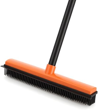 Rubber Broom for Pet Hair on Carpet & Hardwood
