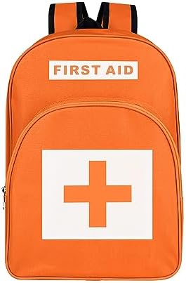 First Aid Bags Empty First Aid Backpack Empty Medical Storage Bag for First Aid Kits Pack Emergency Hiking Backpacking Camping Cycling Riding Climbing Travel Car (Orange)