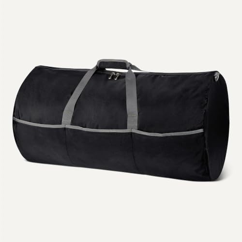 Extra Large Foldable Nylon Duffel Bag for Travel/Storage with Zippered Pockets, 32.4", 150L, 50-LBS Capacity, Black (Previously Amazon Basics)