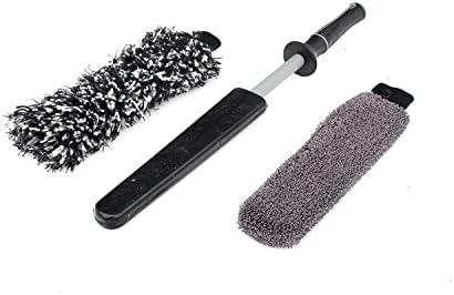Wheel Brush Kit with Interchangeable Microfiber Covers | Ultra-Soft Cleaning, Washing and Detailing Wheels, Tires Rims