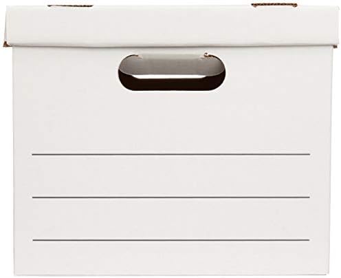 Storage/Filing Boxes with Lift-Off Lid, Letter/Legal Size, Collapsible, Tape-Free Assembly, White, 16.2" L x 12.5" W x 10.5" H, 20-Pack